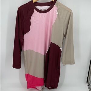 POC Pure Cycling Shirt Women’s XL Pink/Maroon/Beige 3/4 Sleeve Jersey NWT